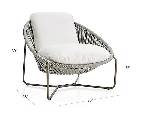 Latest designs wicker daybed outdoor furniture aluminum chaise lounge recliner chair