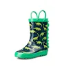 Waterproof animal print rubber rain boot with handle