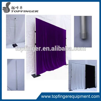 Best service aluminum retractable pipe drape stand with drapery