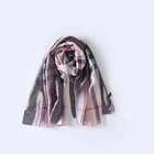 Hot sale classic red black plaid lady custom silk scarf women bufandas chinas