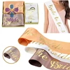 Customize gold foil print satin ribbon sash bachelorette party supplies