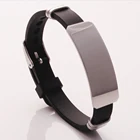 Stainless Steel Silicone Black Bracelet Wristband Punk Style Men Bracelet Simple Rubber Charm