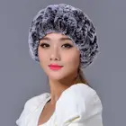Women Red Fox Fur & Black Rex Rabbit Fur Scarf 4-Channel Tube Fur Ball Scarf