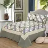 Factory Price Cotton Ruffled China Export Quilt Bedding Set, Patchwork Quilt Sale