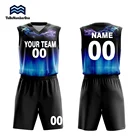 M-W sports wholesale youth reversible sublimation design your own custom basketball uniform