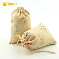 creative different patterns gift bag organic cotton drawstring