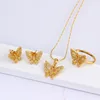 Fashion jewelry set wholesale elegant 18k gold plated butterfly jewelry set