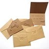Custom Printing Recyclable Brown Think Kraft Paper Gift Greeting Cards With Thank You Sticker And Envelope