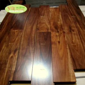 Best Selling Wide Plank 1800x230x18mm 3 Strip Fj Asian Walnut Hardwood Flooring Handscraped Acacia Flooring