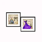 2 Pieces Hand Painted Clothes Printed Picture Girly Dress Shop Art Paintings for Walls