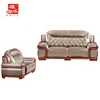 Popular luxurious top grain leather office Sofa with wood frame (E9136)