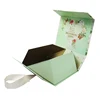 Popular Wholesale Custom Printing Folding Cardboard Gift Packaging Box,Paper Gift Box with Ribbon Closure