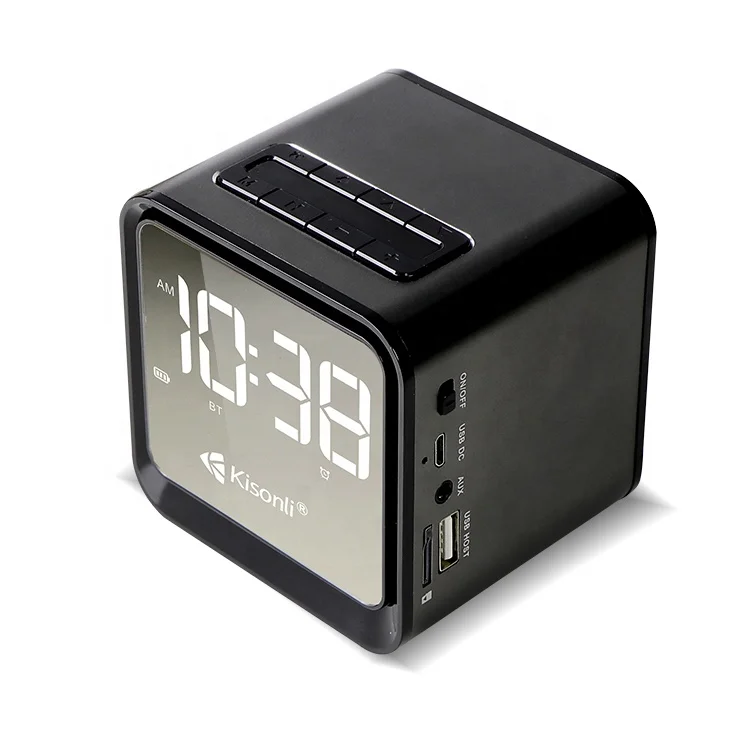 Kisonli G8 Alarm Clock Portable Mini Hands free Speaker Phone With FM Radio & Music Playing & AUX - ANKUX.COM