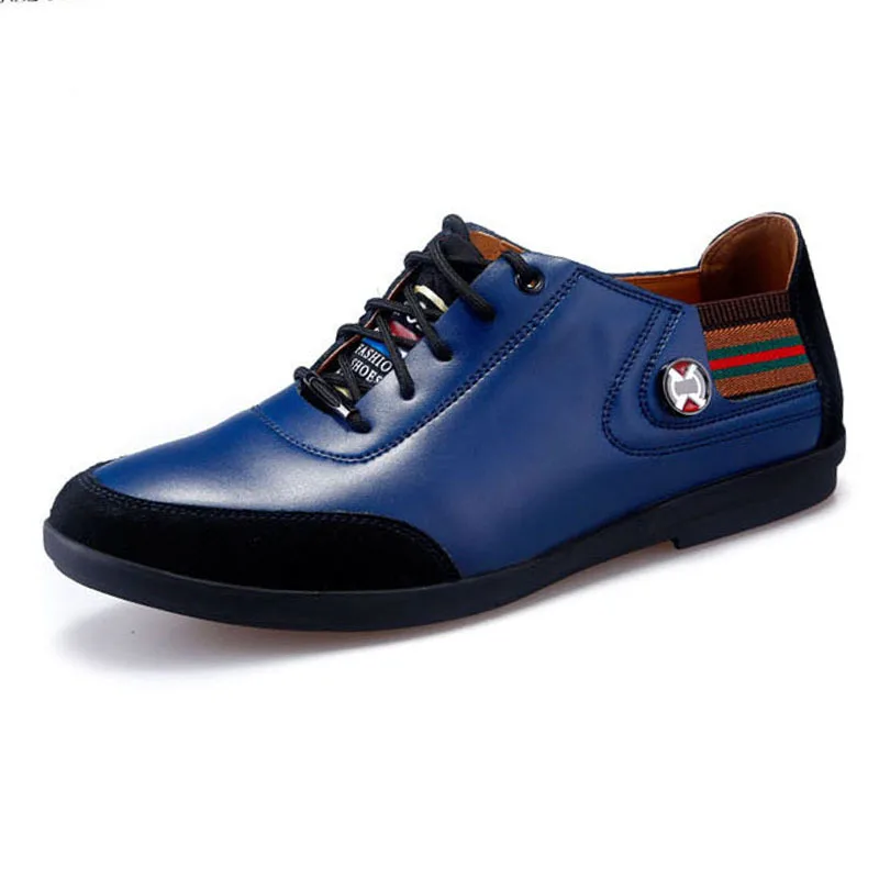 Mens Shoes Casual New 2015 Spring Autumn Brand Lace up Genuine Leather Men Shoes Low Top Men Sneakers Casual Sport Shoes Men