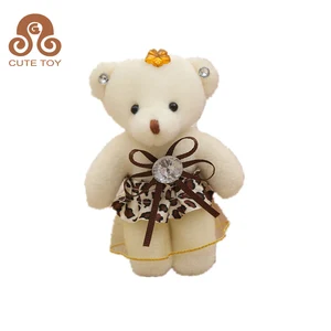 custom mini skirt bear valentine bouquet gift 12cm multi-colour