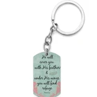 Christian Bible Verse Stainless Steel Pendant Keychain Custom Color Printing Photo Logo Key Chain