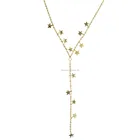 fashion long chain gold neckalce y shape clover necklace star charm necklace for wedding