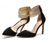 European stylish women high heel shoes with gold foot ring