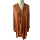 knitted pure color hollow out joint thin shawl