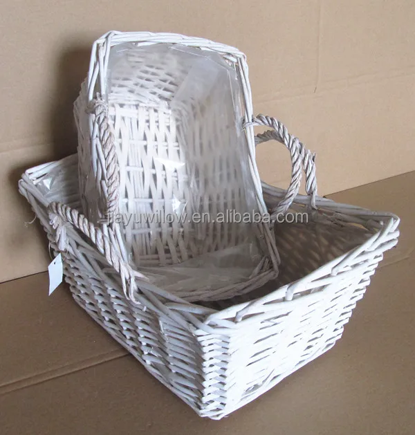 100handmade Wicker Plastic Lined Plant Basket Wicker Plant Pot Flower