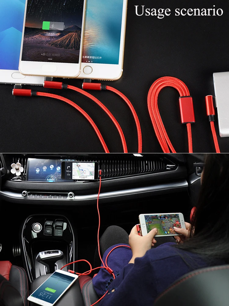 High quality charging new nylon braided 3 in 1 usb cable - ANKUX.COM