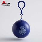 portable PE Poncho in a cute, printed ball, single use