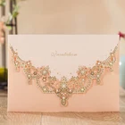 Wishmade Elegant Luxury Rose Gold Foil Invitations Bachelorette Party Champagne Wedding Invitation Cards