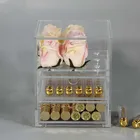 custom made acrylic flower gift box with magnet lids wholesale
