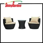 3-Piece Outdoor Stacking Stackable Rattan Vase Wicker Chair Set Furniture