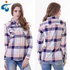 Fancy Blouse Cotton Blouse Design New Arrival Wholesale 100% Cotton Plaids Fancy Casual Young Lady Blouse