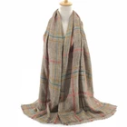 B&Y Classic Casual Scarf Dyed Colorful Plaid Hijab Women Cotton Shawl