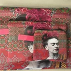 New Arrivals Mexico Painter Woman Self Portrait Head Cotton Fabric Mini Pouch Makeup Pouch