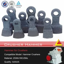 Hi-Manganese Mn18Cr2Mo Customizable Crusher Hammer head