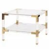 Elegant living room side table clear acrylic legs luxury gold mirrored console table