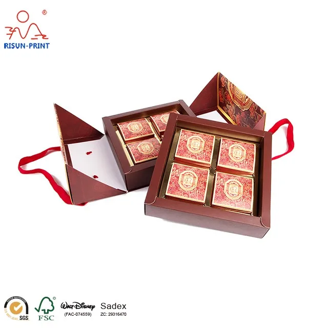 custom mini paper moon cake box and boards design moon cake gift