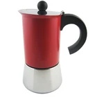 High quality stainless steel red color espresso moka pot