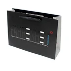Spot UV black color shopping luxury paper bag with logo