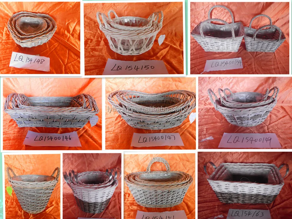 easter willow wicker storage basket ,gift basket with handle