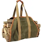High quality custom logo waxed canvas firewood carrier tote bag