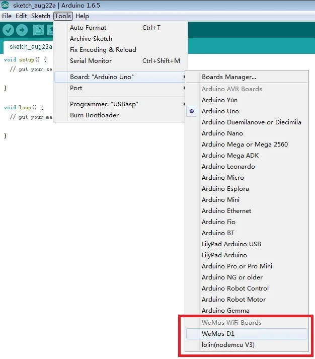 D1 WiFi Arduino UNO ESP8266 development board Arduino straight with IDE WeMos