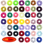 Factory hair ties ponytail holder fabric custom printed hair scrunchies Silk scrunchies solid Satin Scrunchies