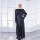 Sequined Dress Evening Dress Cardigan Dress Middle East Fashion Sequined Gown Islamic Abaya