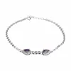 amethyst silver charms braided natural stone bracelet for making
