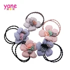 Cloth Art Five-petal Gray elastic hair band for the quiet girls