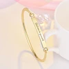 Inspire jewelry Believes Its Korean English Letter Bracelet Believing in Yourself Rose Gold Ring open bangle engraved name logo