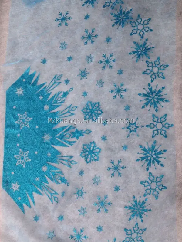 turquoise blue snowflake organza frozen/crystal organza fabric