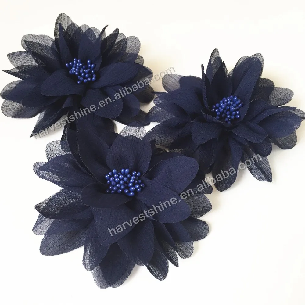 Fashion Decorative Fabric Flowers For Clothing,Crinkle Chiffon Fabric