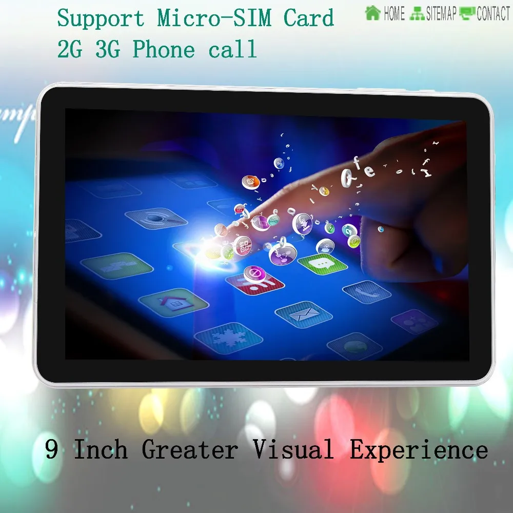9 Inch Android4.4 Tablet Pc Support Micro SIM card 2G 3G Phone Call 1GB and 8GB Tablets Pc SIM card TF card FM BT Tab