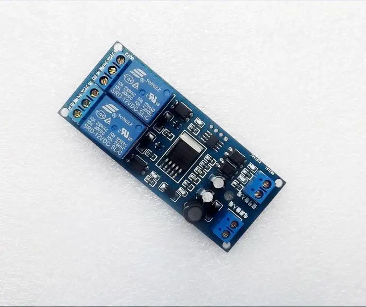 12V double circuit relay module delay timer switch motor positive inversion controller programmable