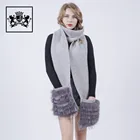 sales fashion raccoon fur long scarf winter knitted scarf women